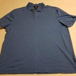 Calvin Klein Blue Striped Short Slv Polo Shirt XL